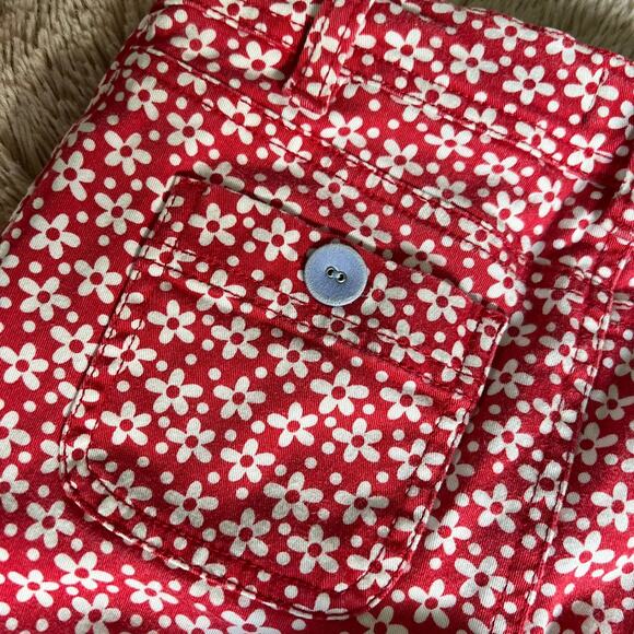 Cute Mini Boden Red Floral-Print Cropped Capri Length Pants Size: 9Y - Picture 13 of 15